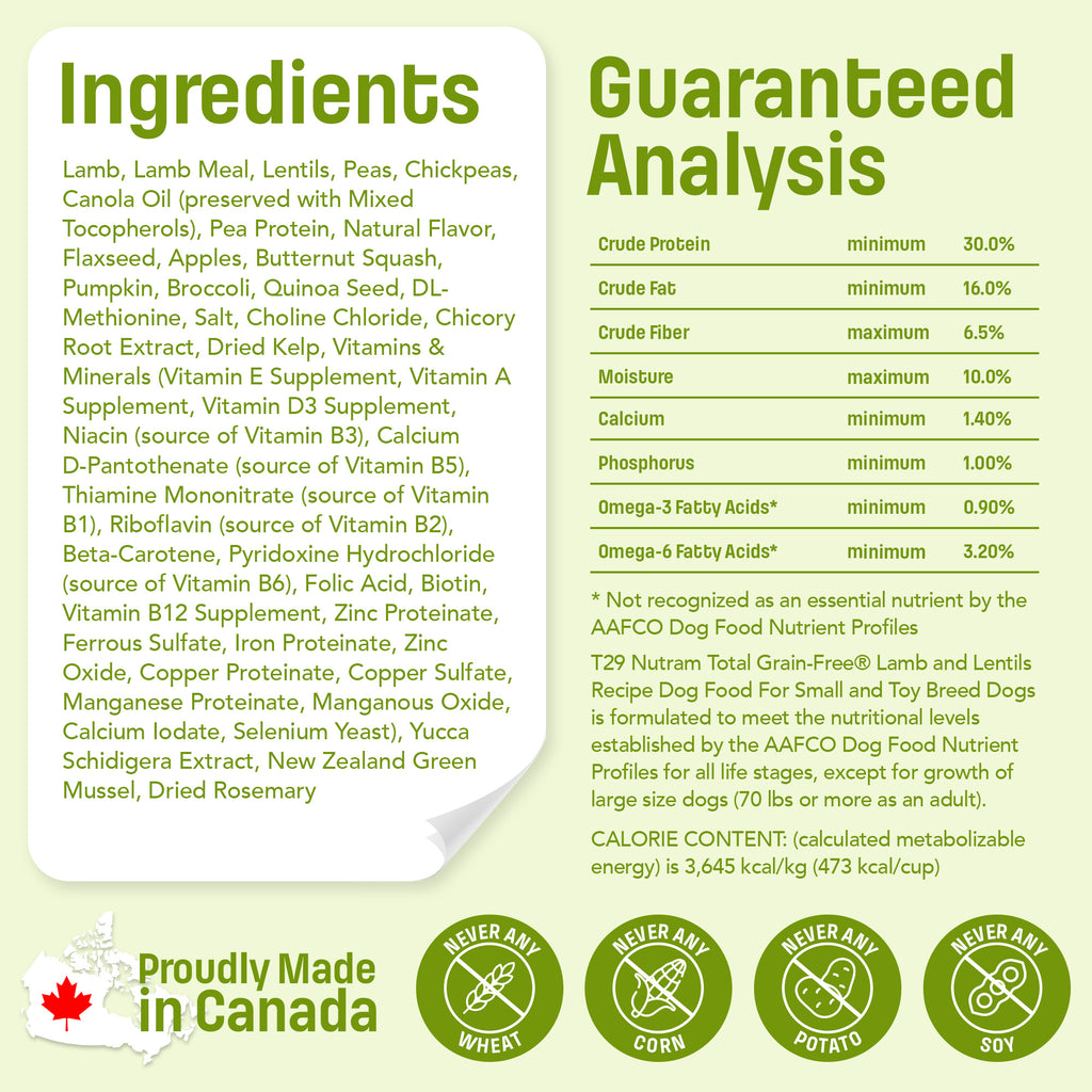 T29 Nutram Total Grain-Free Petites et Petites Races